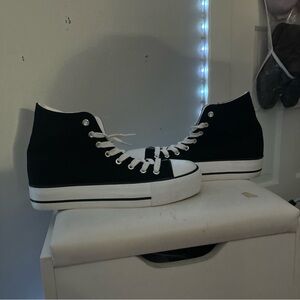Black platform off brand converse
